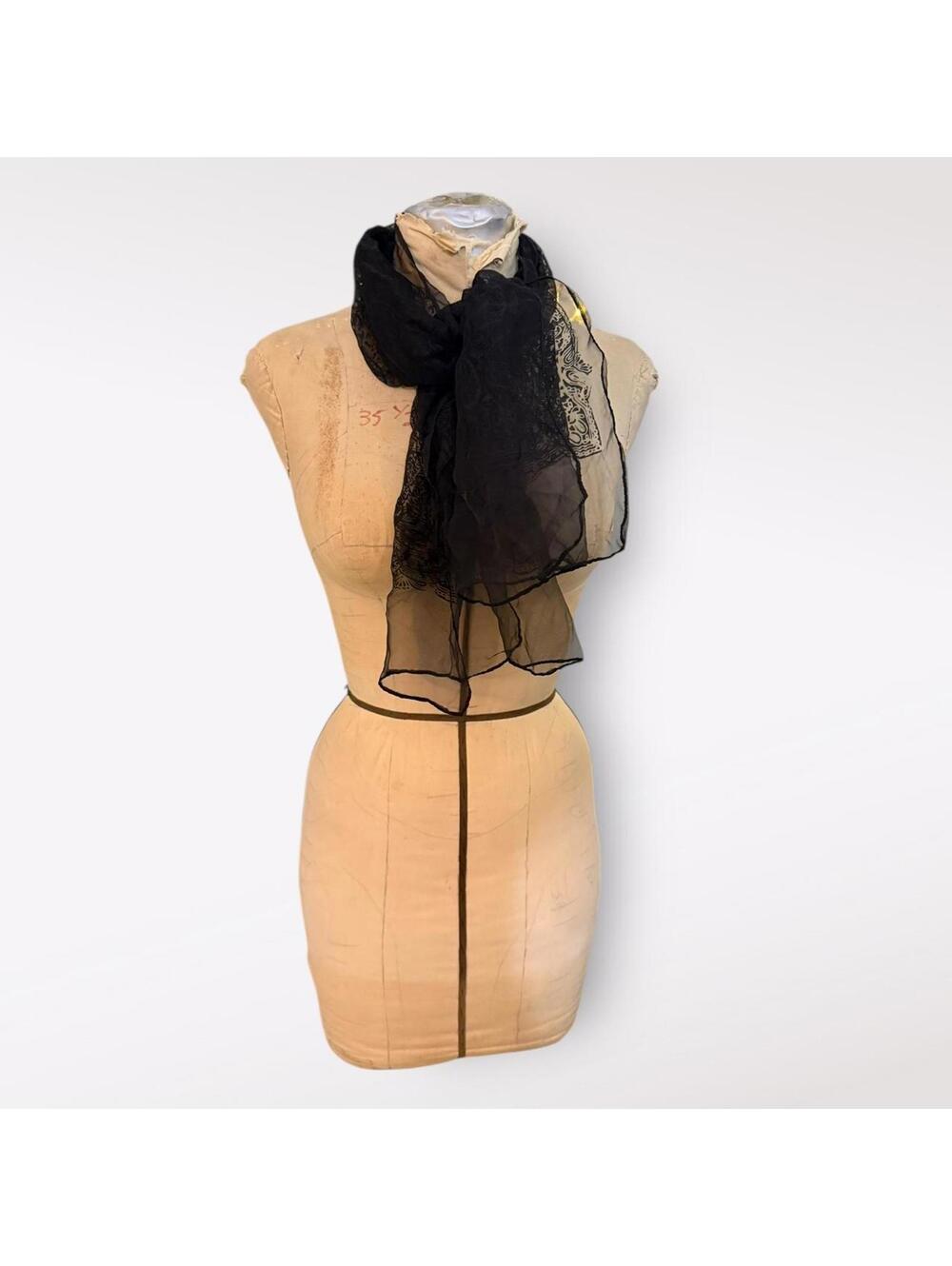 Women's Black Scarf-wrap